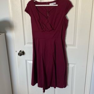 Burgundy midi Swing dress